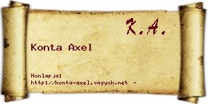 Konta Axel névjegykártya